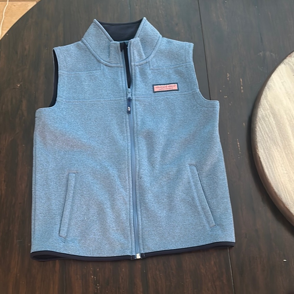 Vineyard Vines Heather Blue Zip Vest